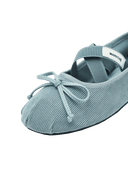 W CROSS BANDING CORDUROY FLAT SHOES IN LIGHT BLUE