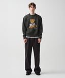 DOODLE BEAR SWEATER IN CHARCOAL GREY