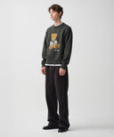DOODLE BEAR SWEATER IN CHARCOAL GREY