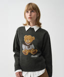 DOODLE BEAR SWEATER IN CHARCOAL GREY
