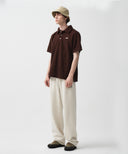 M HAIRY COLLAR TEE IN DARK BROWN