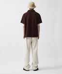 M HAIRY COLLAR TEE IN DARK BROWN