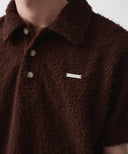 M HAIRY COLLAR TEE IN DARK BROWN