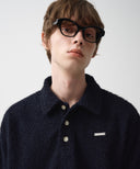 M HAIRY COLLAR TEE IN NAVY