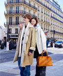 FAUX FUR LONG COAT IN BEIGE