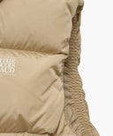 W CLASSIC LOGO DUCK DOWN CROP VEST IN BEIGE