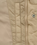 W CLASSIC LOGO DUCK DOWN CROP VEST IN BEIGE