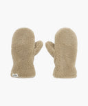 REGULAR LOGO FUR MITTENS IN BROWN