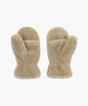 REGULAR LOGO FUR MITTENS IN BROWN