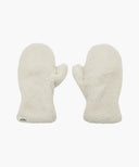 REGULAR LOGO FUR MITTENS IN IVORY