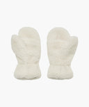 REGULAR LOGO FUR MITTENS IN IVORY