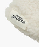 REGULAR LOGO FUR MITTENS IN IVORY