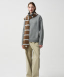 CLASSIC LOGO FLUFFY MUFFLER IN BROWN