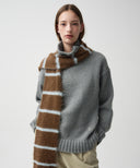 CLASSIC LOGO FLUFFY MUFFLER IN BROWN