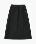 W QUILTED JACQUARD FULL SKIRT IN BLACK