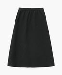 W QUILTED JACQUARD FULL SKIRT IN BLACK