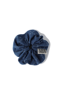 CLASSIC LOGO DENIM PATTERN HAIR SCRUNSHIE IN BLUE