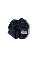 CLASSIC LOGO DENIM PATTERN HAIR SCRUNSHIE IN DARK BLUE