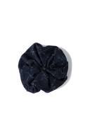 CLASSIC LOGO DENIM PATTERN HAIR SCRUNSHIE IN DARK BLUE