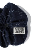 CLASSIC LOGO DENIM PATTERN HAIR SCRUNSHIE IN DARK BLUE