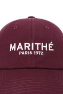 REGULAR LOGO STITCH BALL CAP IN BURGUNDY