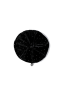 HOLIDAY CIRCLE LOGO SHINY VELVET SCRUNCH IN BLACK