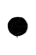 HOLIDAY CIRCLE LOGO SHINY VELVET SCRUNCH IN BLACK