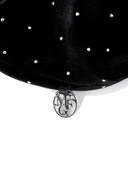 HOLIDAY CIRCLE LOGO SHINY VELVET SCRUNCH IN BLACK