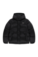 SLEEVE DETATCHABLE HOODED DOWN JACKET IN BLACK