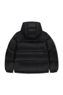 SLEEVE DETATCHABLE HOODED DOWN JACKET IN BLACK