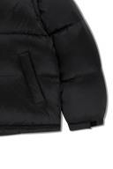 SLEEVE DETATCHABLE HOODED DOWN JACKET IN BLACK