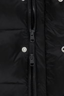 SLEEVE DETATCHABLE HOODED DOWN JACKET IN BLACK