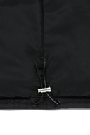 SLEEVE DETATCHABLE HOODED DOWN JACKET IN BLACK
