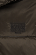 SLEEVE DETATCHABLE HOODED DOWN JACKET IN BROWN