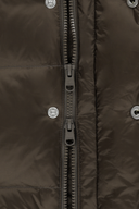 SLEEVE DETATCHABLE HOODED DOWN JACKET IN BROWN