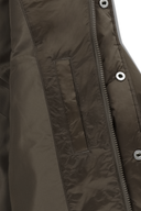 SLEEVE DETATCHABLE HOODED DOWN JACKET IN BROWN