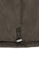SLEEVE DETATCHABLE HOODED DOWN JACKET IN BROWN