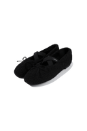 W CROSS BANDING SHEARING FLAT SHOES IN BLACK