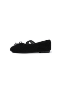 W CROSS BANDING SHEARING FLAT SHOES IN BLACK