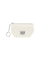 MINI CORDUROY POUCH KEYRING IN IVORY