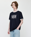 AEROCOOL CLASSIC LOGO RINGER TEE IN NAVY