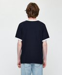 AEROCOOL CLASSIC LOGO RINGER TEE IN NAVY