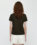 W CLASSIC LOGO RINGER TEE IN DARK BROWN