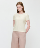 W CLASSIC LOGO RINGER TEE IN IVORY