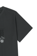 W STAMP CLASSIC LOGO TEE IN CHARCOAL GREY