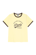 W VINTAGE CURSIVE LOGO RINGER TEE IN BUTTER