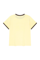 W VINTAGE CURSIVE LOGO RINGER TEE IN BUTTER