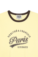 W VINTAGE CURSIVE LOGO RINGER TEE IN BUTTER