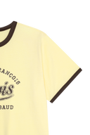 W VINTAGE CURSIVE LOGO RINGER TEE IN BUTTER