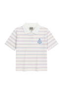 W STRIPE COLLAR TEE IN IVORY